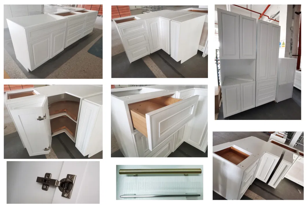 Covered with Melamine White MDF Paint Design Finished Kitchen Cabinets Furniture