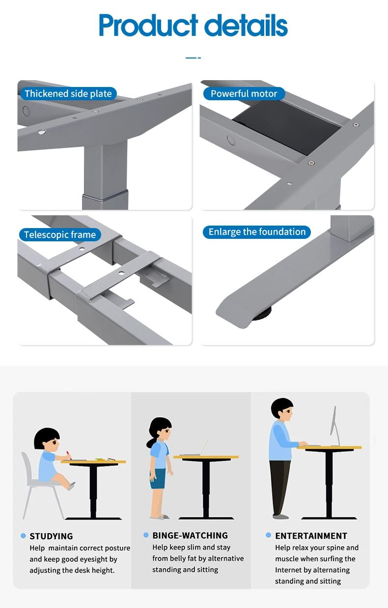 Electric Dual Motor Computer Portable Table Leg Height Adjustable Desk