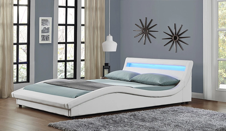 Willsoon Furniture 1111-1 European Design Bed Double/King Size LED Bed PU Leather Bed